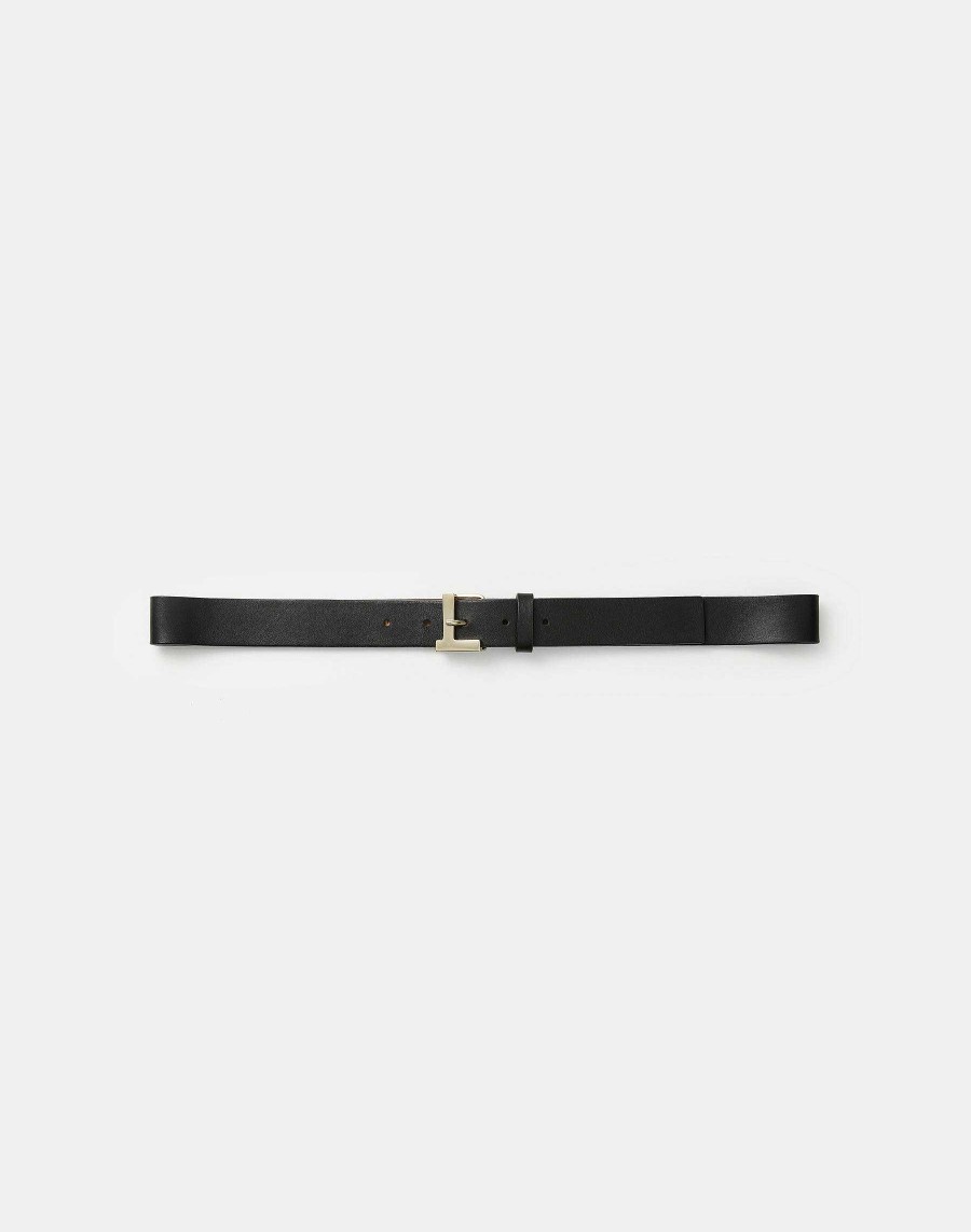 Lafayette 148 New York Leather Accessories | Nappa Leather L Beam Belt Almond