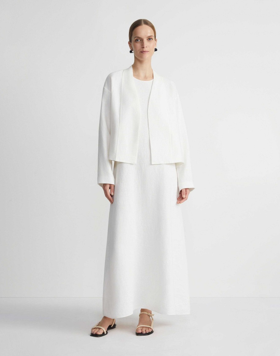 Lafayette 148 New York Dresses | Linen A-Line Maxi Dress White