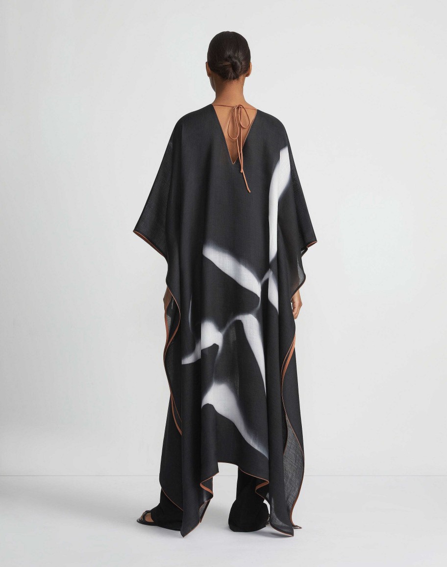 Lafayette 148 New York Dresses | Martha Madigan X L148 Print Sustainable Voile Kaftan Black Multi