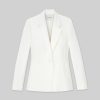 Lafayette 148 New York Jackets & Blazers | Wool-Silk Crepe Single Button Blazer Cloud