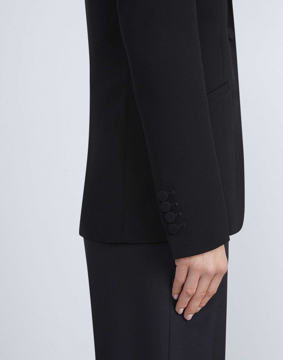 Lafayette 148 New York Jackets & Blazers | Finesse Crepe Cutaway Blazer Black