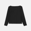 Lafayette 148 New York Tops & Tees | Boiled Wool-Cashmere Jersey Bateau Neck Top Black