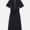 Lafayette 148 New York Dresses | Cotton Sateen Zip Front Dress Ink