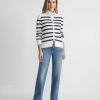 Lafayette 148 New York Sweaters & Knits | Stripe Cotton-Silk Zip Cardigan Cloud Multi